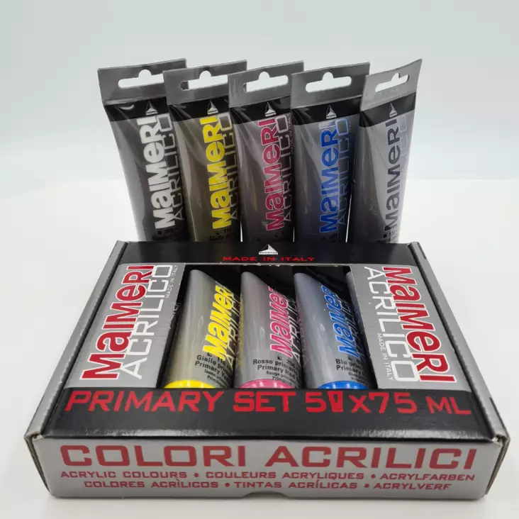 Akryylimaalauksen perusvärit 5x75ml Maimeri Acrilico - Maimeri Acrilico 75ml - 0998190 - 1