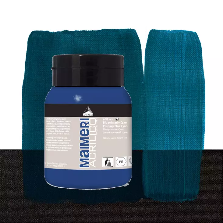 Maimeri Acrilico 400 Primary Blue - Cyan 500ml - Maimeri Acrilico 500ml - 0934400 - 1