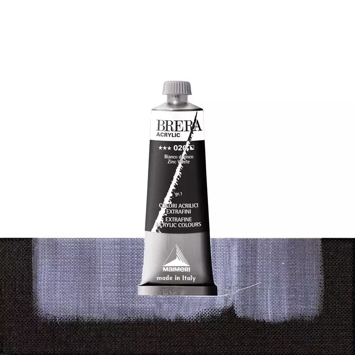 Maimeri Brera 020 Zinc White 60ml - Maimeri Brera 60ml ja 200ml - 0806020 - 1
