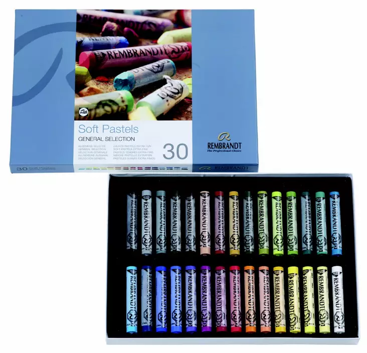 Rembrandt Soft Pastels C 30 yleissävyt kokonaiset - Kuivapastellit ja pastelliliidut - 004030300 - 1