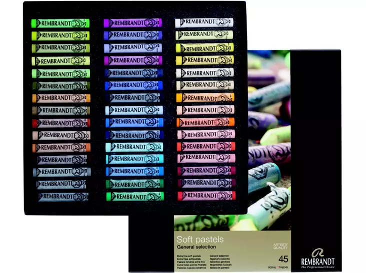 Rembrandt Soft Pastels C 45 yleissävyt kokonaiset - Kuivapastellit ja pastelliliidut - 004047300 - 1