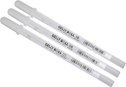 Basic White Gel Pen 10 0,5mm Bold - Finelinerit ja kuitukärkikynät - 031037501 - 1