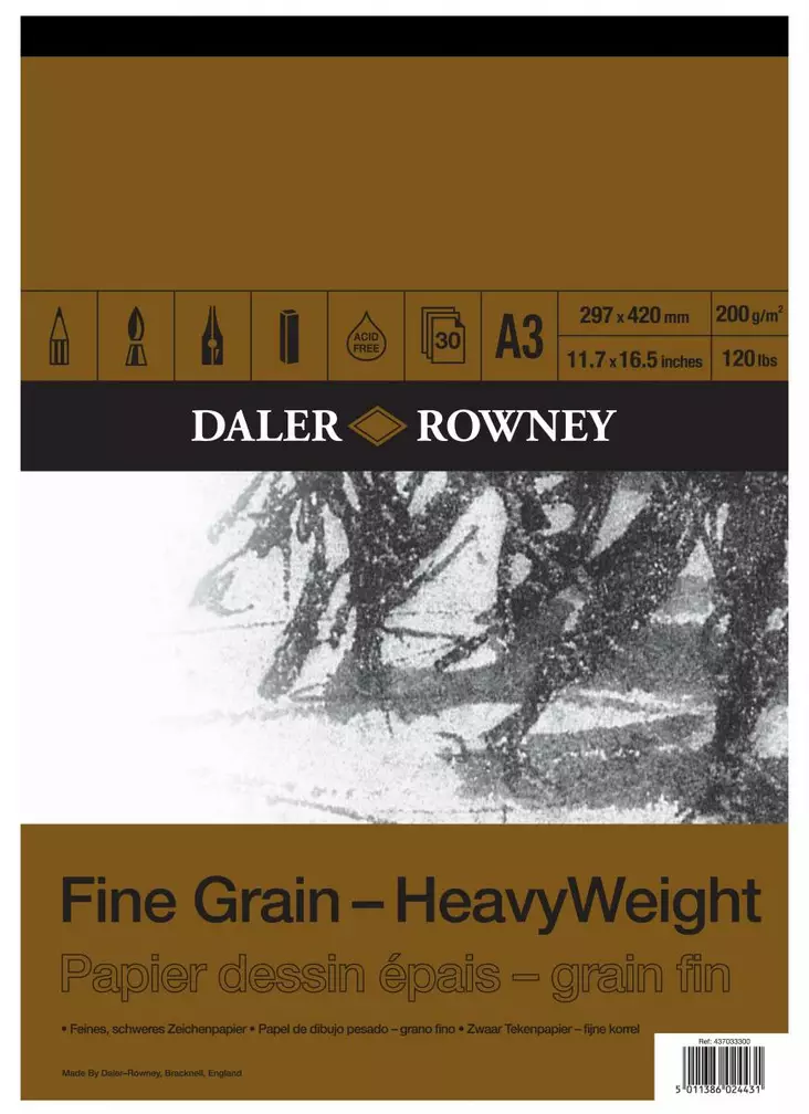 DR Fine Grain HeavyWeight A3 200g (30) - Luonnos- ja piirustuslehtiöt - 6024431 - 1