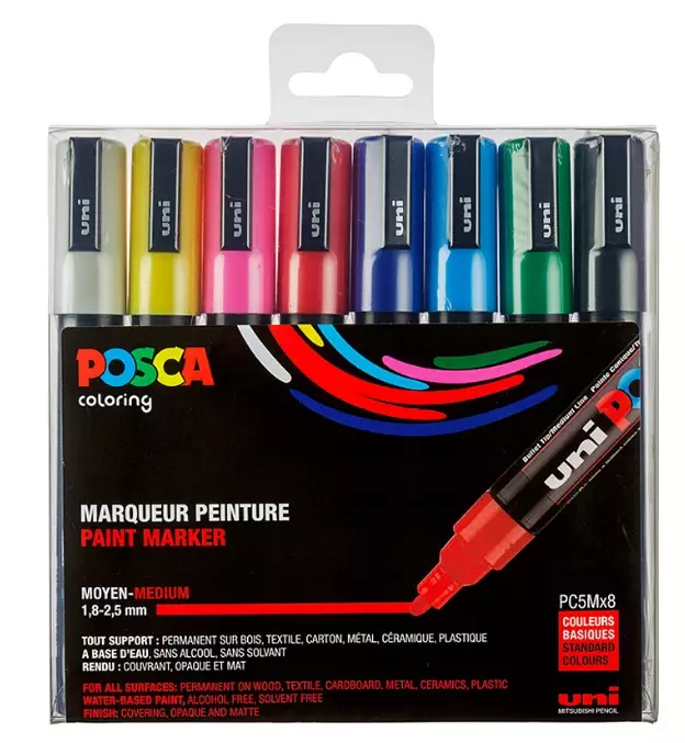 Posca marker set 8kpl PC-5M 1,8-2,5mm - Posca tussit - 8154151 - 1