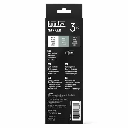 Akryylitussi Liquitex 2mm Monochrome 3x - Akryylitussit - 2065562 - 2