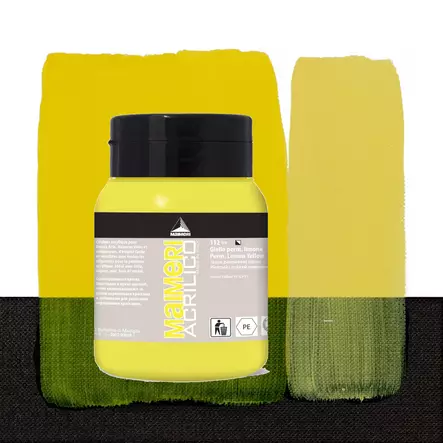 Maimeri Acrilico 112 Permanent Yellow Lemon 500ml - Maimeri Acrilico 500ml - 0934112 - 1