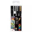 Posca marker set 4kpl PC-3M 0,9-1,3mm - Posca tussit - 80033372 - 1