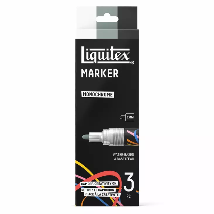 Akryylitussi Liquitex 2mm Monochrome 3x - Akryylitussit - 2065562 - 1