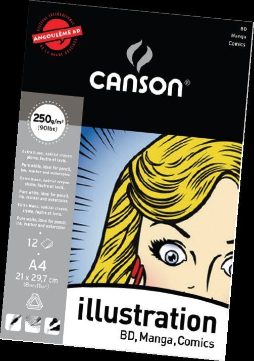 Canson Manga Illustration 250g A4 (12) - Tussilehtiöt - 3872002 - 1
