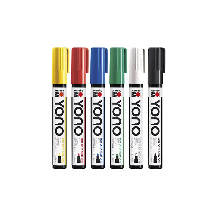 Marabu YONO Marker set 6 x1.5-3 mm - Marabu Yono akryylitussit - 51848772 - 1