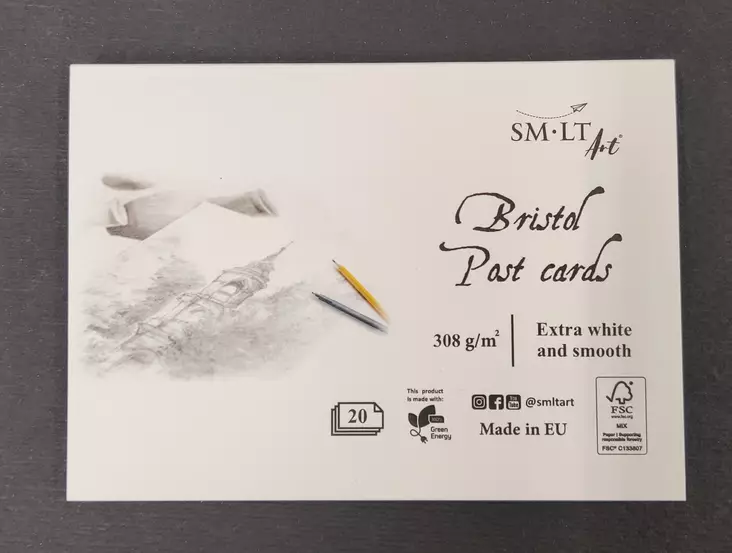 SMLT postikorttilehtiö 105x150mm 308g 20 lehteä Bristol - Luonnos- ja piirustuslehtiöt - 4592822 - 1