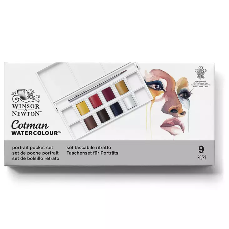WN Cotman Pocket Portrait 8 x 1/2 nappia (3ml) - Winsor & Newton akvarellinapit - 5081112 - 1
