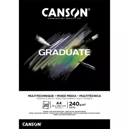 Canson Graduate Mixed Media Black - Monitekniikka-lehtiöt - 50060433 - 1