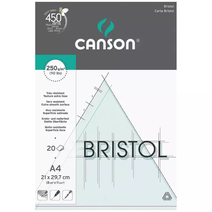 Canson Bristol Graphic 250g A3 (20) - Monitekniikka-lehtiöt - 541193 - 1