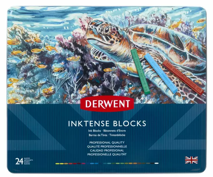 Derwent Inktense Blocks 24 musteväriliitulajitelma - Kuivapastellit ja pastelliliidut - 2300443 - 1