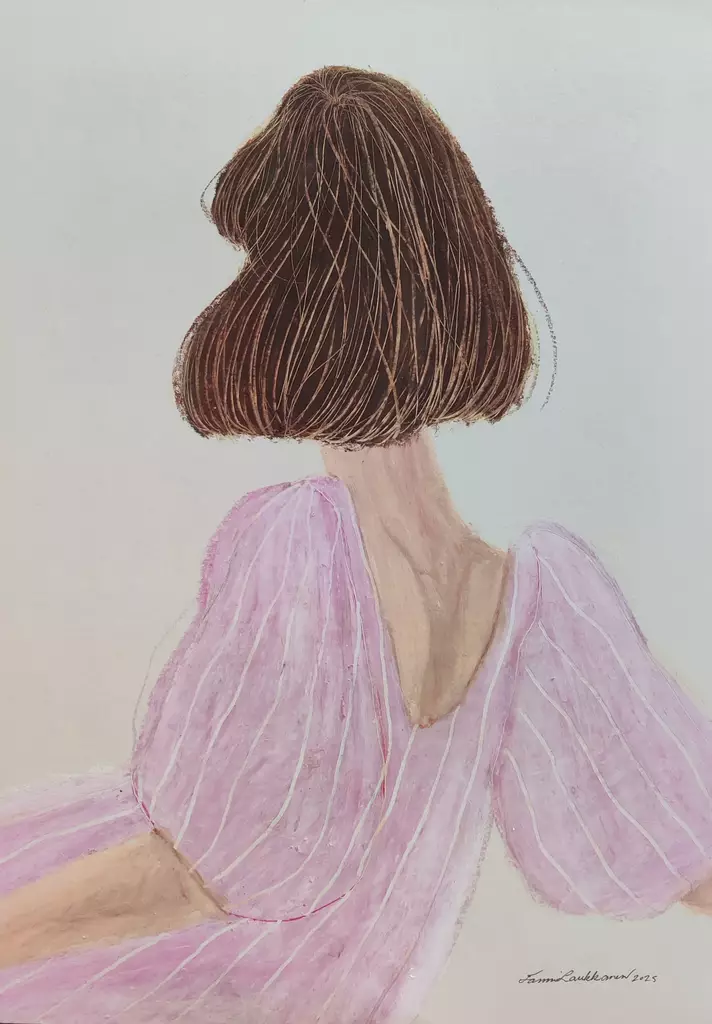 Fanni Laukkanen: Nro 352 Alone in Light pink stripes - Laukkanen Fanni - t12203 - 1