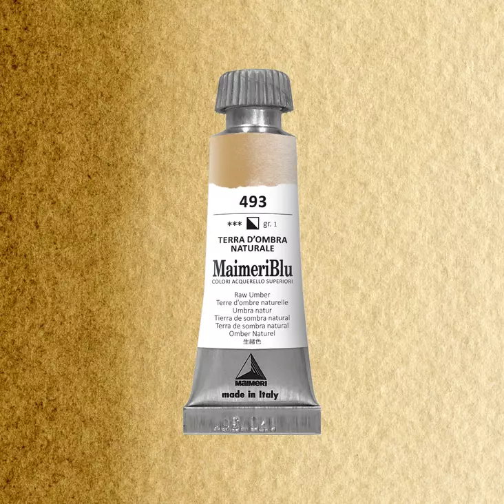 Maimeri Blu Akvarellituubi 493 Raw Umber 12ml - Maimeri Blu - 1609493 - 1