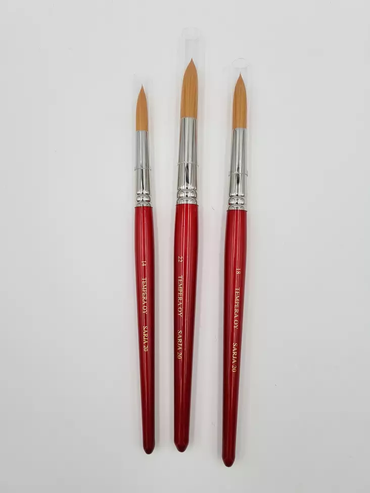 Tempera sarja 20 keinokuitusivellin lajitelma L kärki - Sivellinsetit - 005704063 - 1