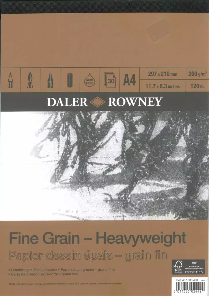 DR Fine Grain HeavyWeight Drawing 200g A4 (30) - Luonnos- ja piirustuslehtiöt - 6024424 - 1