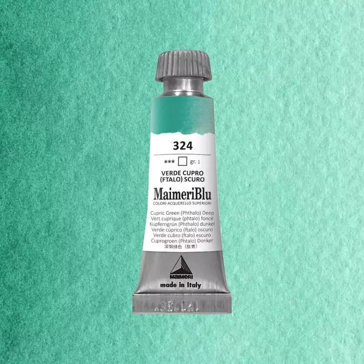 Maimeri Blu Akvarellituubi 324 Cupric Green (Phthalo) Deep 12ml - Maimeri Blu - 1609324 - 1