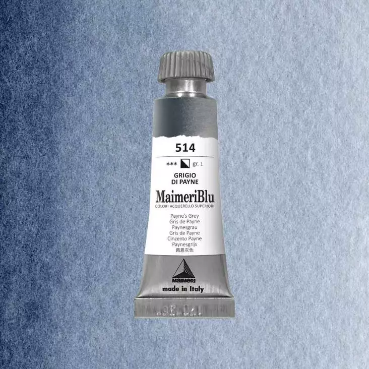 Maimeri Blu Akvarellituubi 514 Payne´s Grey 12ml - Maimeri Blu - 1609514 - 1