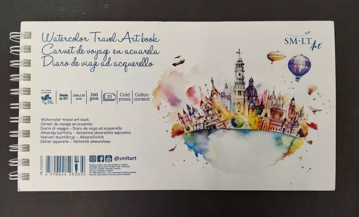 SMLT Travel Art book Watercolor Art 15x28cm 260g (25) - Akvarellilehtiöt - 4593034 - 1