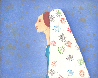 Neuvonen Kirsi: Kirjailtu huivi - Pienet vedokset - t4805 - 1