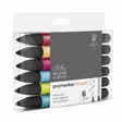 W&N Brushmarker Mid tones 6kpl setti - Brushmarker tussit - 5043325 - 3