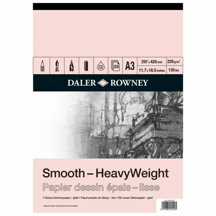 DR Smooth Heavy Weight A3 220g (25) - Luonnos- ja piirustuslehtiöt - 5915495 - 1
