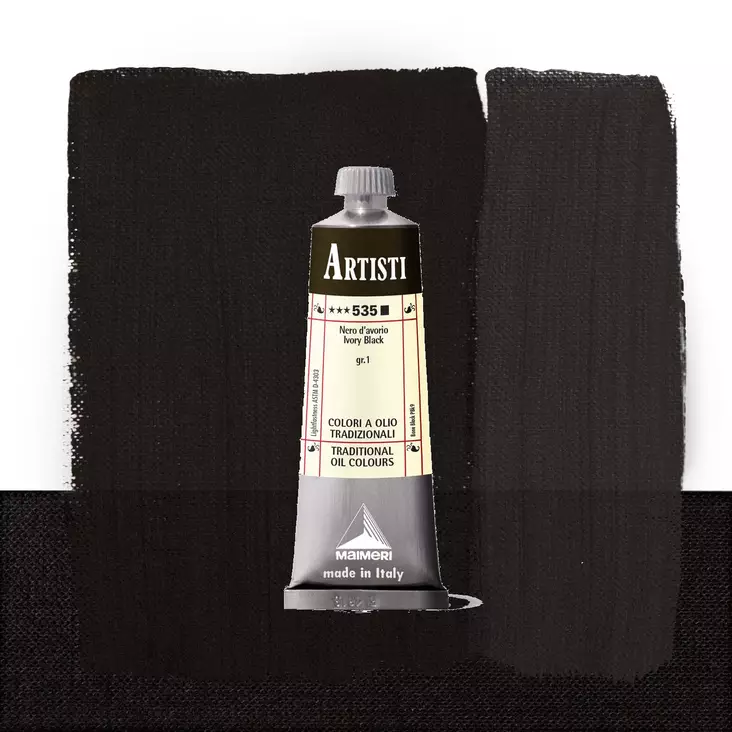 Maimeri Artisti 535 Ivory Black 60ml - Maimeri Artisti 60ml ja 200ml - 0106535 - 1