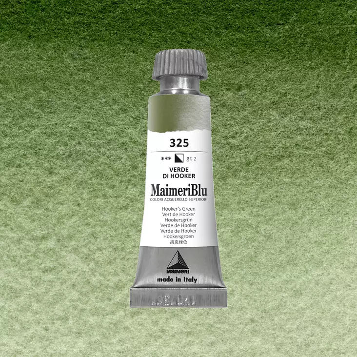 Maimeri Blu Akvarellituubi 325 Hooker's Green 12ml - Maimeri Blu - 1609325 - 1