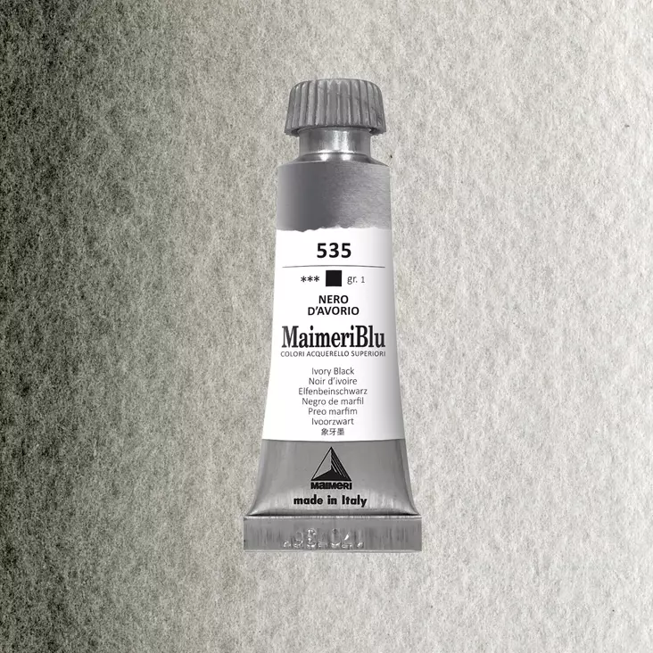 Maimeri Blu akvarellituubi 535 Ivory Black 12 ml - Maimeri Blu - 1609535 - 1