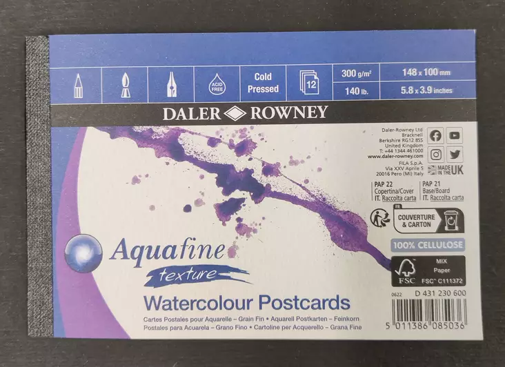 DR Aquafine akvarellilehtiö 300g A6 postikortti PK - Akvarellilehtiöt - 6085036 - 1