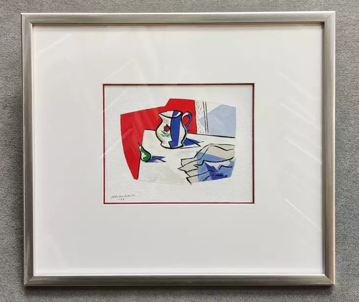 Hakalahti Juhani: Asetelma punaista vasten - Taidegrafiikka - t12266 - 1