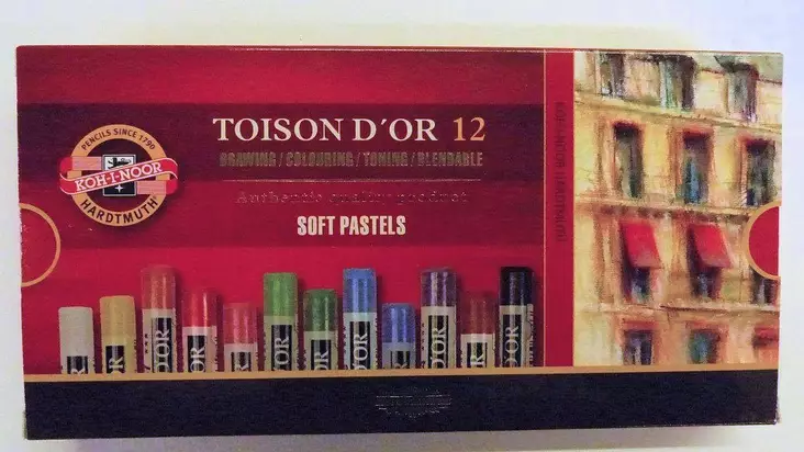 KOH-I-NOOR Kuivapastelliliidut 12 pyöreää liitua - Kuivapastellit ja pastelliliidut - KN360496 - 1