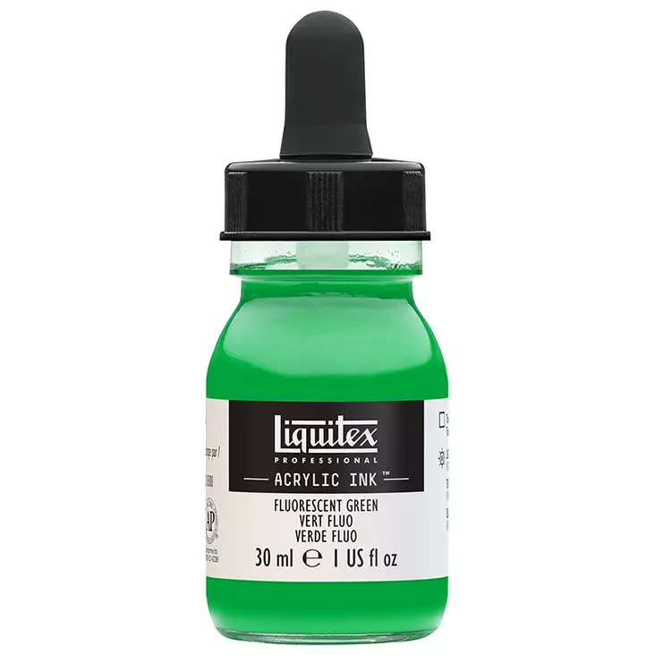 Liquitex Acrylic Ink 985 Fluorecent green 30ml - Akryylimusteet - 2048596 - 1