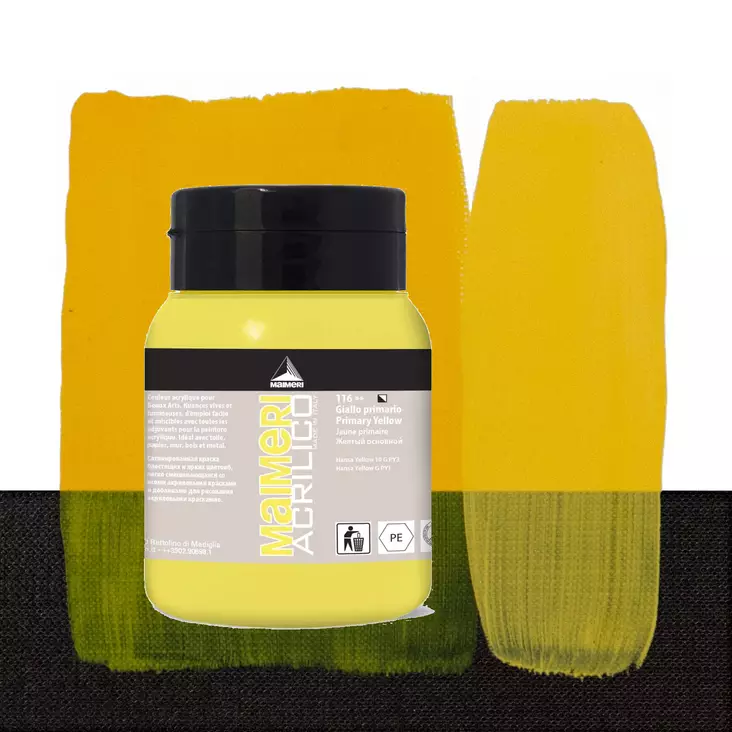 Maimeri Acrilico 116 Primary Yellow 500ml - Maimeri Acrilico 500ml - 0934116 - 1