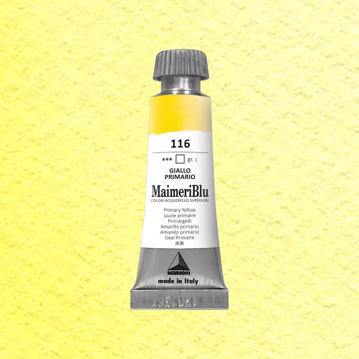 Maimeri Blu Akvarellituubi 116 Primary Yellow 12ml - Maimeri Blu - 1609116 - 1