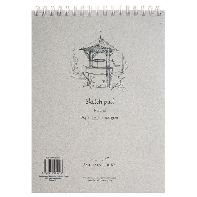 SMLT Natural-luonnoslehtiö A4 (100) 100g 100% eko - Luonnos- ja piirustuslehtiöt - 4585916 - 1
