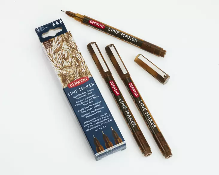 Derwent Line Maker 3 Sepia-lajitelma - Finelinerit ja kuitukärkikynät - 2595827 - 1