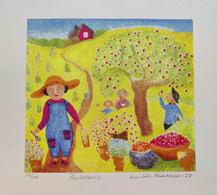 Hakkarainen Anna-Liisa: Puutarhassa - Keskisuuret vedokset - t12197 - 1