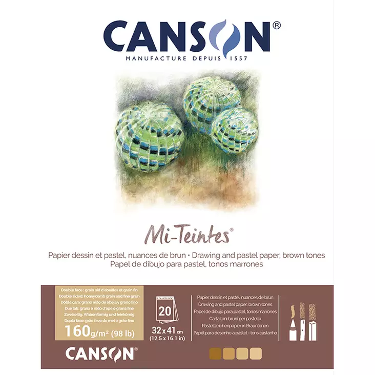 Canson Mi-teintes 160g (20) 32×41 Earth shades - Luonnos- ja piirustuslehtiöt - 5005998 - 3