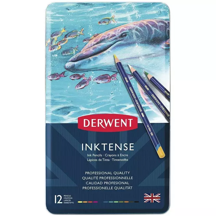 Derwent Inktense - 12 värikynää - Derwent Inktense värikynät - 0700928 - 1