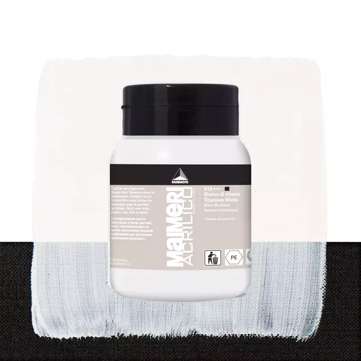 Maimeri Acrilico 018 Titanium White 500ml - Maimeri Acrilico 500ml - 0934018 - 1