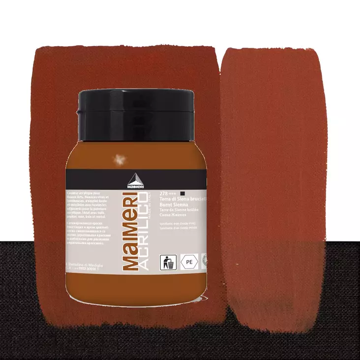 Maimeri Acrilico 278 Burnt Sienna 500ml - Maimeri Acrilico 500ml - 0934278 - 1