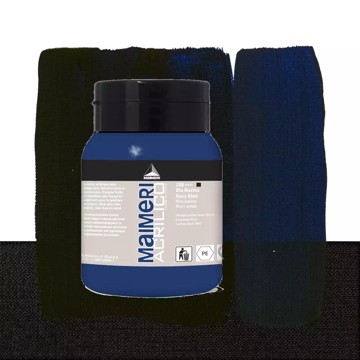 Maimeri Acrilico 388 Navy Blue 500ml - Maimeri Acrilico 500ml - 0934388 - 1