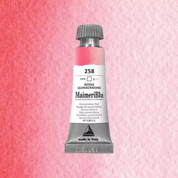 Maimeri Blu Akvarellituubi 258 Quinacridone Red 12ml - Maimeri Blu - 1609258 - 1
