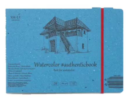 SMLT Akvarellilehtiö 245x183mm (12) 280g kuminauhasuljenta - Akvarellilehtiöt - 4587699 - 1