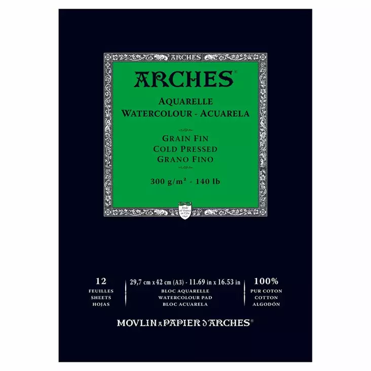 Arches puolikarkea A3 (12) 300g - Akvarellilehtiöt - 7950949 - 1