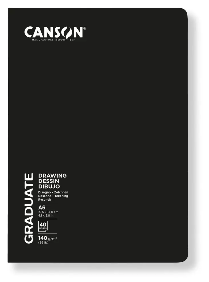 Graduate luonnoskirja A6 140g(40) nidottu pehmeä kantinen - Luonnos- ja piirustuslehtiöt - 50084729 - 1